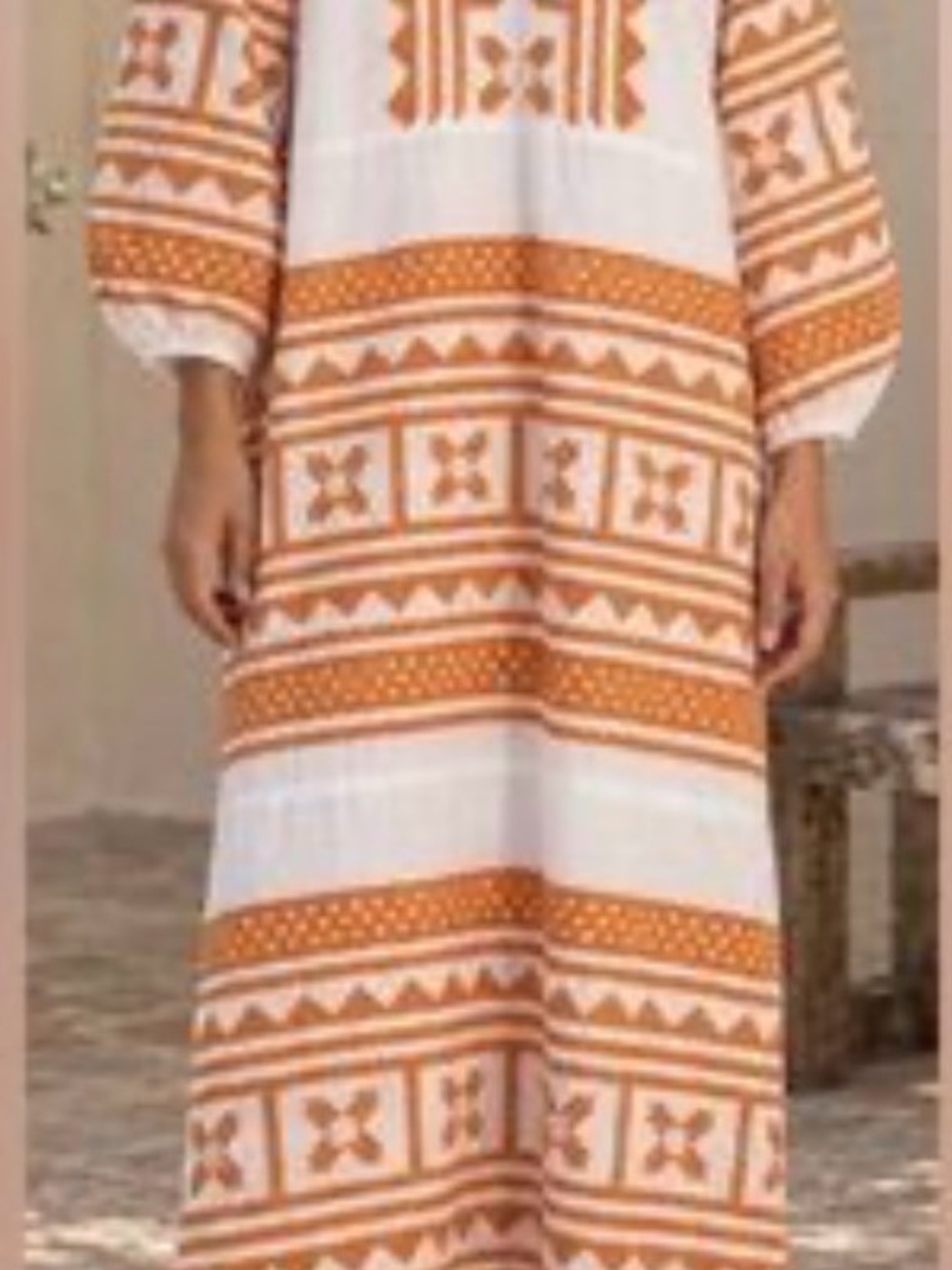 Julia Amory Scalloped Hem Embroidered Caftan Dress size xl - Picture 2 of 10